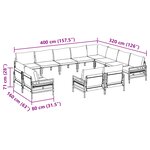 vidaXL Ensemble de canapé de jardin 12 Pièces Anthracite Acier