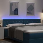 vidaXL Tête de Lit LED Argyle Bleu foncé 100 cm Velours