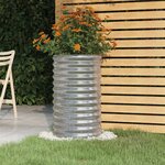 vidaXL Jardinière de jardin Acier galvanisé 40x40x68 cm Argenté