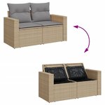 vidaXL Salon de jardin et coussins 13 Pièces mélange beige résine tressée