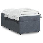 vidaXL Sommier à lattes de lit et matelas Gris foncé 90x200 cm Velours