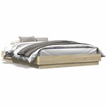 vidaXL Cadre de lit avec LED sans matelas chêne sonoma 160x200 cm