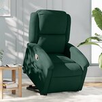 vidaXL Fauteuil inclinable Vert foncé Velours