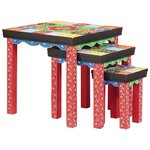 vidaXL Table carrée 3 Pièces Multicolore