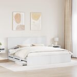 vidaXL Cadre de lit avec tiroir Blanc 200 x 200 cm Bois Ingénierie