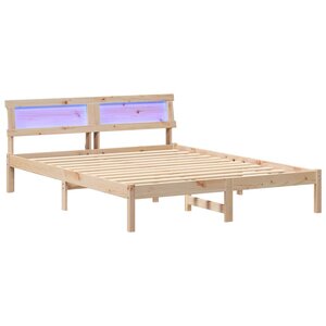 vidaXL Cadre de lit Marron 150 x 200 cm Bois massif en pin