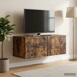 vidaXL Meuble TV mural 78 5 x 41 x 30 cm Chêne fumé Bois d'ingénierie