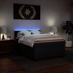 vidaXL Sommier à lattes de lit avec matelas Noir 140x200 cm Similicuir