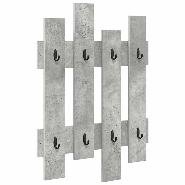 vidaXL Porte-manteau mural Gris béton 60 x 3 x 82 cm Bois d'ingénierie