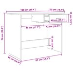 vidaXL Bureau chêne artisanal 100 x 50 x 76 cm Bois d'ingénierie