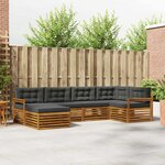 vidaXL Ensemble de canapés d'extérieur 6 pc Naturel et Anthracite