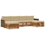 vidaXL Ensemble de canapés d'extérieur 6 pc Bois d'Acacia Massif