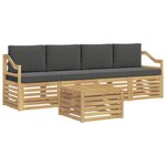 vidaXL Ensemble de canapés d'extérieur 5 pc Blanc et anthracite