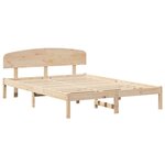 vidaXL Cadre de lit avec tête de lit 140x200 cm Bois massif Pin