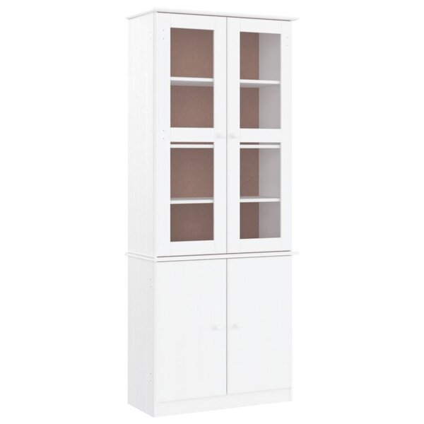 vidaXL Vitrine en verre ALTA blanc 77x35x186 5 cm bois de pin massif