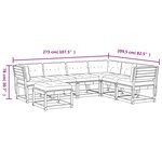 vidaXL Salon de jardin 7 Pièces avec coussins blanc bois de pin massif
