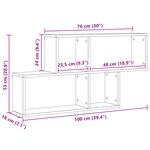 Armoire murale en chêne noir vidaXL 76x15x53 cm en bois d'ingénierie