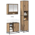vidaXL Ensemble de mobilier de salle de bain 3 Pièces Chêne artisanal