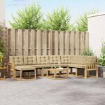 vidaXL Ensemble de canapés d'extérieur 9 pc Blanc et Beige