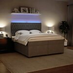 vidaXL Sommier à lattes de lit et matelas Gris clair 200x200cm Velours