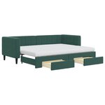 vidaXL Lit de jour avec gigogne et tiroirs vert foncé 80x200cm velours