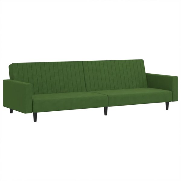 vidaXL Canapé-lit à 2 places vert foncé velours