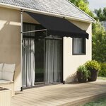 vidaXL Auvent rétractable manuel Noir 200 cm