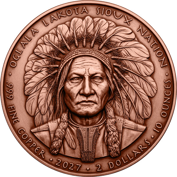 Monnaie SITTING BULL 10 Oz Cuivre 1$ Sioux Nation 2027 (PRÉCOMMANDE)