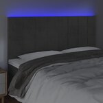 vidaXL Tête de lit à LED Gris foncé 200x5x118/128 cm Velours