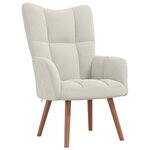 vidaXL Chaise de relaxation Blanc crème Velours