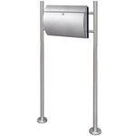 Boite aux lettres design contemporain acier inoxydable sur pieds 120 cm