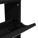 vidaXL Armoire à chaussures avec miroir 5 niveaux noir 63x17x169 5 cm