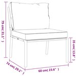 vidaXL Chaises de jardin avec coussins gris lot de 2 60x74x79 cm acier