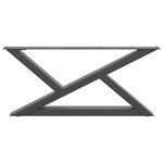 vidaXL Pieds de table basse 2 pièces Anthracite 70 x (30-31 3) cm Acier