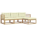 vidaXL Ensemble de canapés d'extérieur 4 pc Blanc et crème Polyester