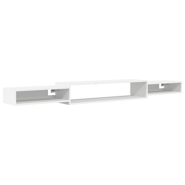 vidaXL Meuble TV mural Montage mural Blanc 220 x 28 x 21 cm