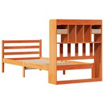 vidaXL Lit bibliothèque sans matelas cire marron 75x190 cm pin massif