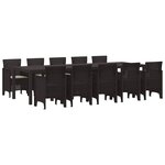 vidaXL Ensemble de salle à manger pour jardin 11 Pièces Marron et Taupe