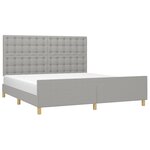 vidaXL Cadre de lit sans matelas gris clair 160x200 cm tissu
