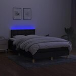 vidaXL Sommier à lattes de lit matelas et LED noir 120x190 cm tissu