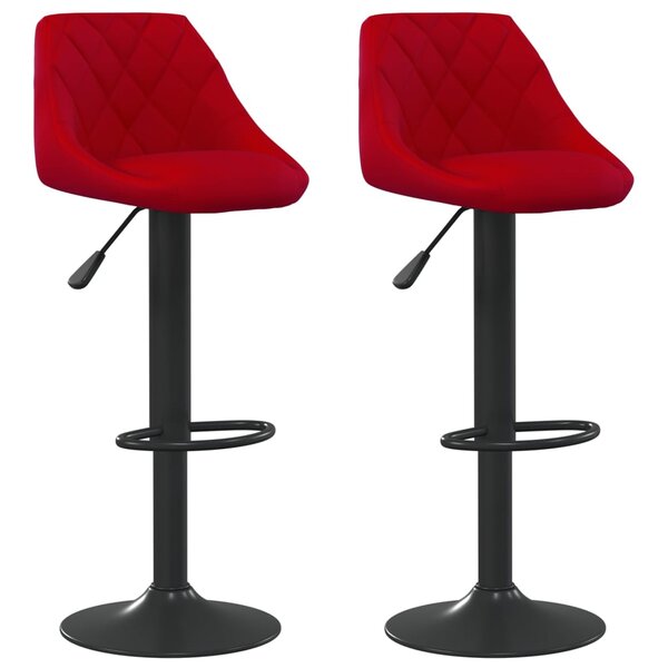 vidaXL Tabourets de bar lot de 2 rouge bordeaux velours