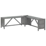 vidaXL Banc d'angle de jardin et jardinière 117 cm bois d'acacia gris