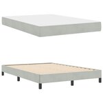 vidaXL Lit boxspring avec matelas Gris clair 160 x 220 cm Velours