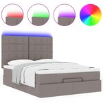 VidaXL Cadre de lit ottoman avec matelas taupe 140x200 cm tissu