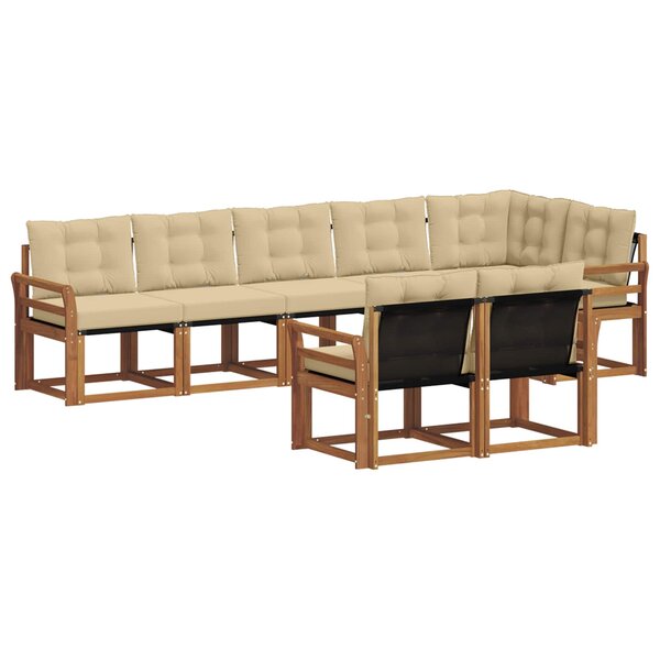 vidaXL Ensemble de canapés d'extérieur 8 pc Naturel et Beige