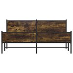 vidaXL Cadre de lit en métal sans matelas chêne fumé 193x203 cm