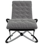 vidaXL Chaise longue géométrique avec coussin noir et gris acier