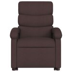 vidaXL Fauteuil inclinable de massage Marron foncé Tissu