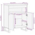 vidaXL Buffet noir 60x33x75 cm bois massif de manguier