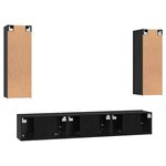 vidaXL Ensemble meuble TV 5 Pièces Chêne noir Moyen 30 5 x 30 x 90 cm